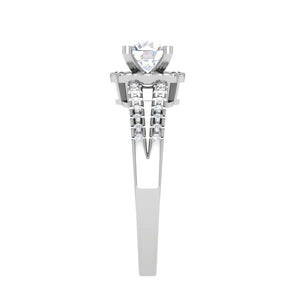 Jewelove™ Rings J VS / Women's Band only 0.30 cts. Solitaire Halo Diamond Split Shank Platinum Engagement Ring  for Women JL PT WB6017