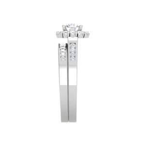 Jewelove™ Rings J VS / Women's Band only 0.30 cts Solitaire Halo Diamond Split Shank Platinum Ring JL PT RH RD 302