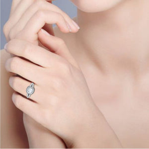 Jewelove™ Rings J VS / Women's Band only 0.30 cts. Solitaire Halo Platinum Split Shank Engagement Ring JL PT WB5982E