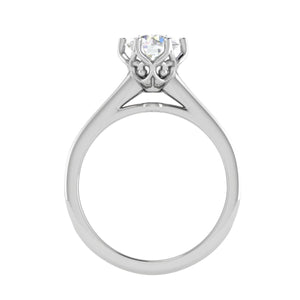 Jewelove™ Rings J VS / Women's Band only 0.30 cts. Solitaire Platinum Diamond Shank Engagement Ring JL PT RV RD 108