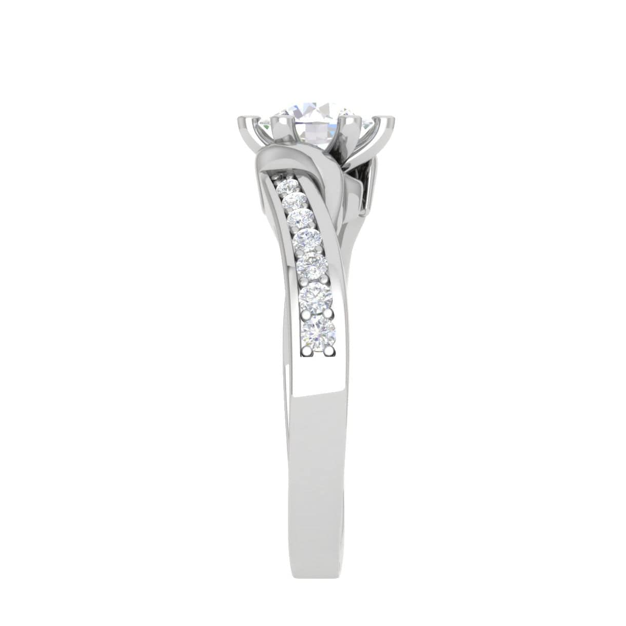 Jewelove™ Rings J VS / Women's Band only 0.30 cts. Solitaire Platinum Diamond Shank Engagement Ring JL PT WB6004E