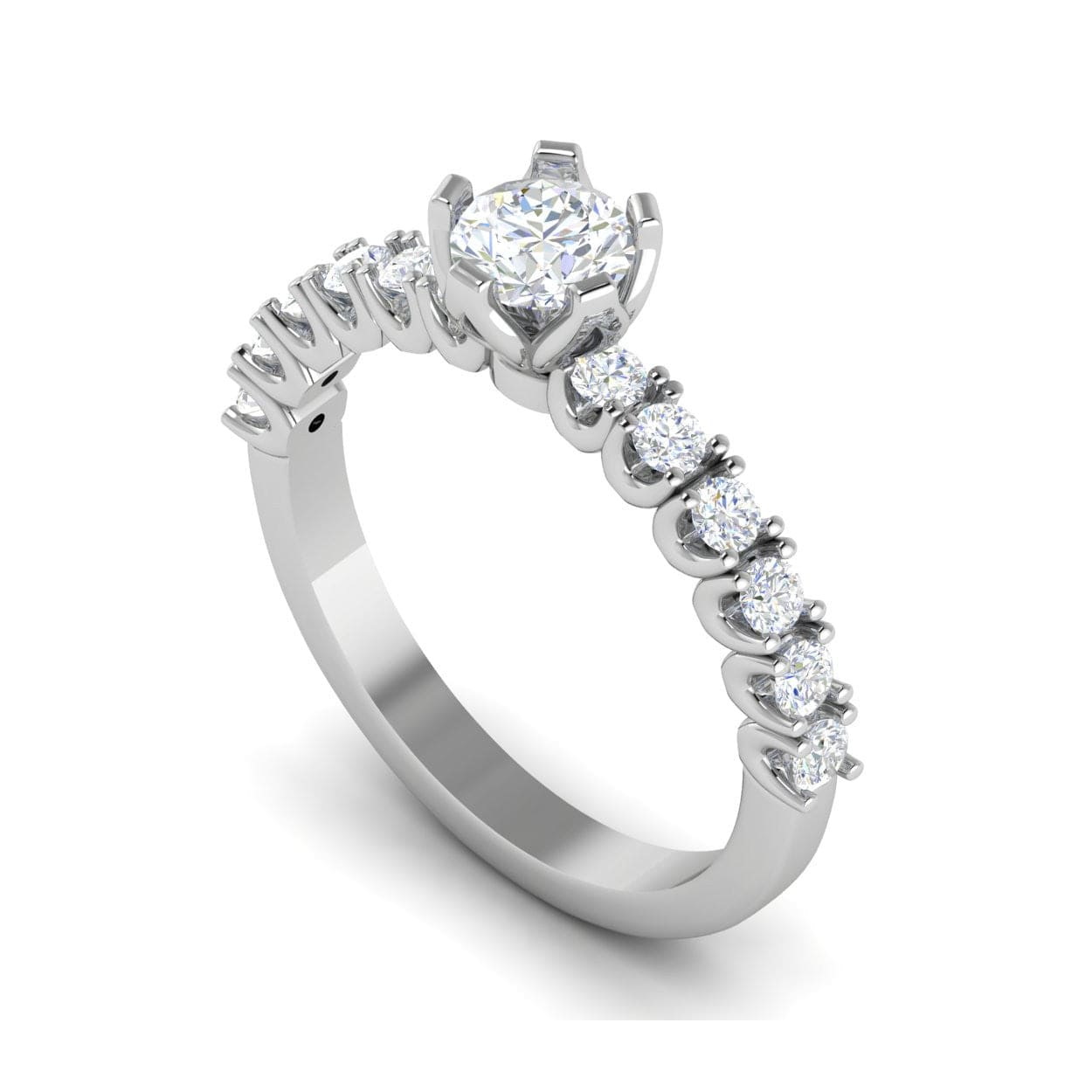 Jewelove™ J VS / Women's Band only 0.30 cts Solitaire Platinum Diamond Shank Ring JL PT REWS1167