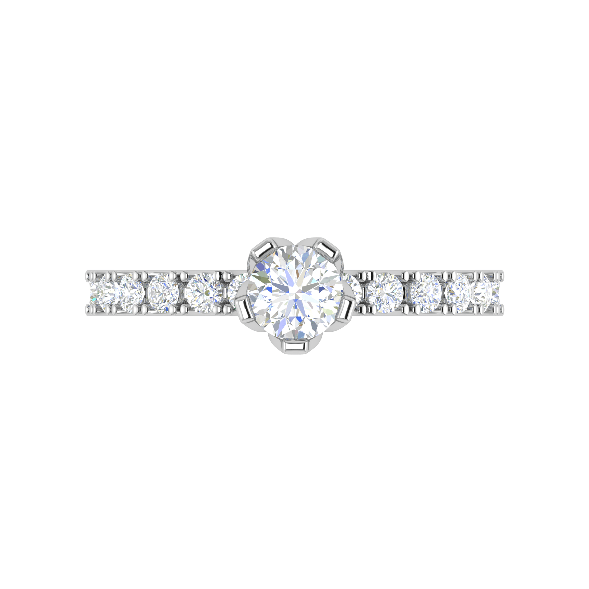 Jewelove™ J VS / Women's Band only 0.30 cts Solitaire Platinum Diamond Shank Ring JL PT REWS1167