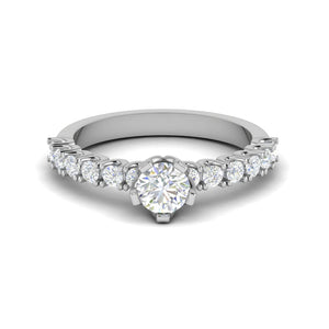 Jewelove™ J VS / Women's Band only 0.30 cts Solitaire Platinum Diamond Shank Ring JL PT REWS1167