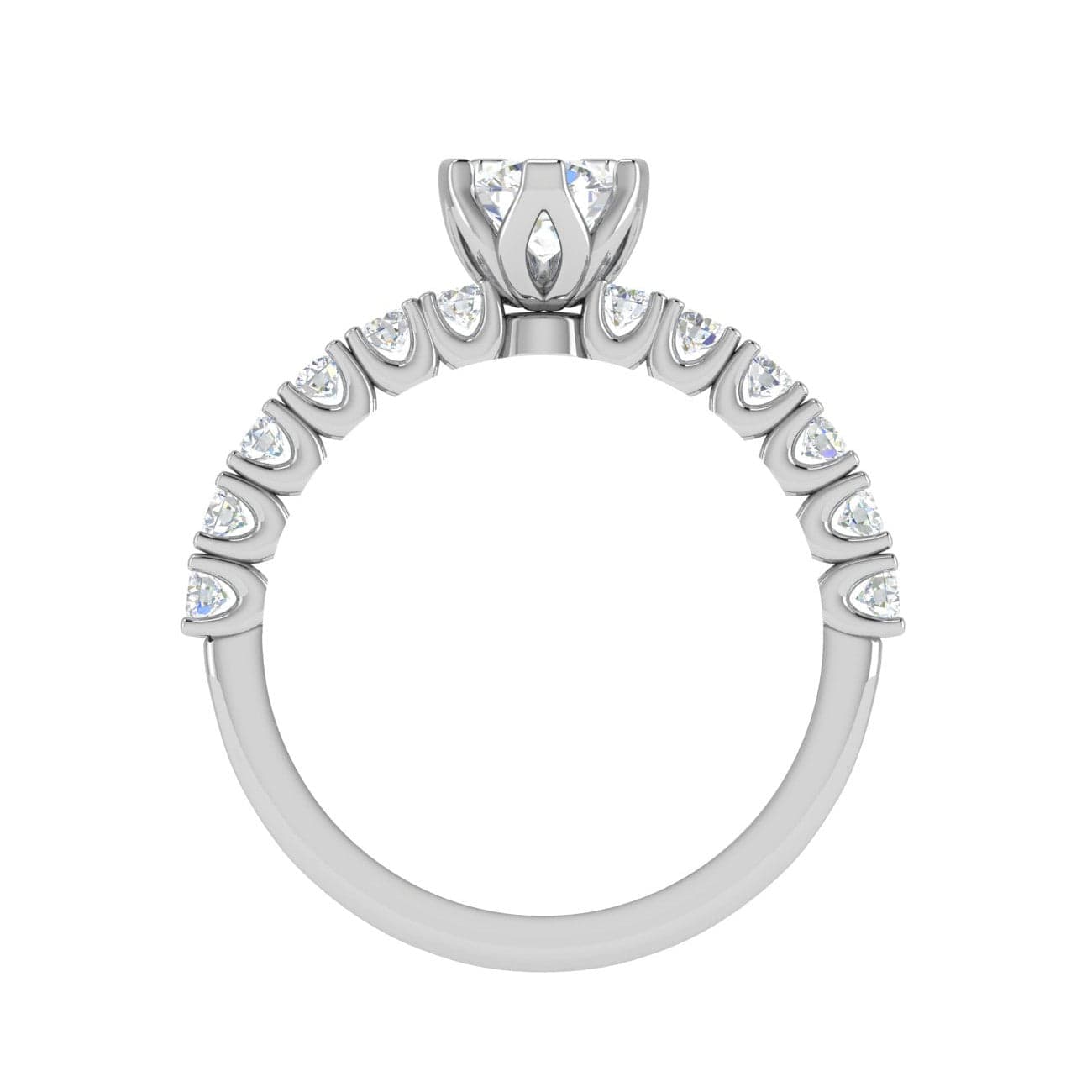 Jewelove™ J VS / Women's Band only 0.30 cts Solitaire Platinum Diamond Shank Ring JL PT REWS1167