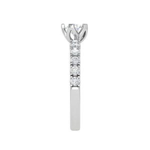 Jewelove™ J VS / Women's Band only 0.30 cts Solitaire Platinum Diamond Shank Ring JL PT REWS1167