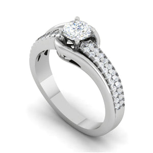 Jewelove™ Rings J VS / Women's Band only 0.30 cts. Solitaire Platinum Diamond Split Shank Engagement Ring JL PT WB6005E