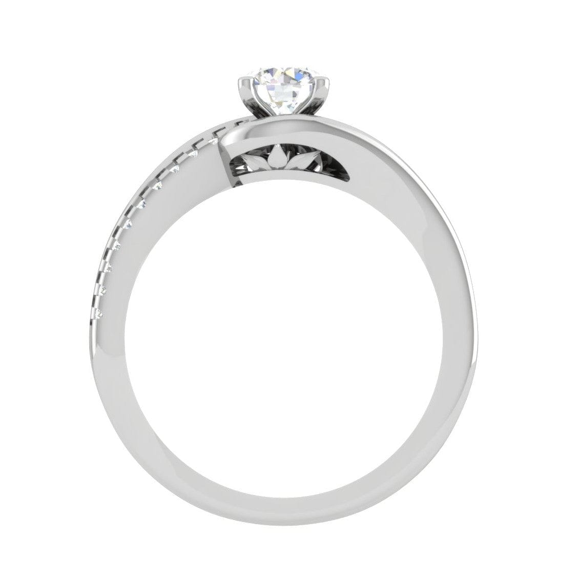 Jewelove™ Rings J VS / Women's Band only 0.30 cts. Solitaire Platinum Diamond Split Shank Engagement Ring JL PT WB6005E