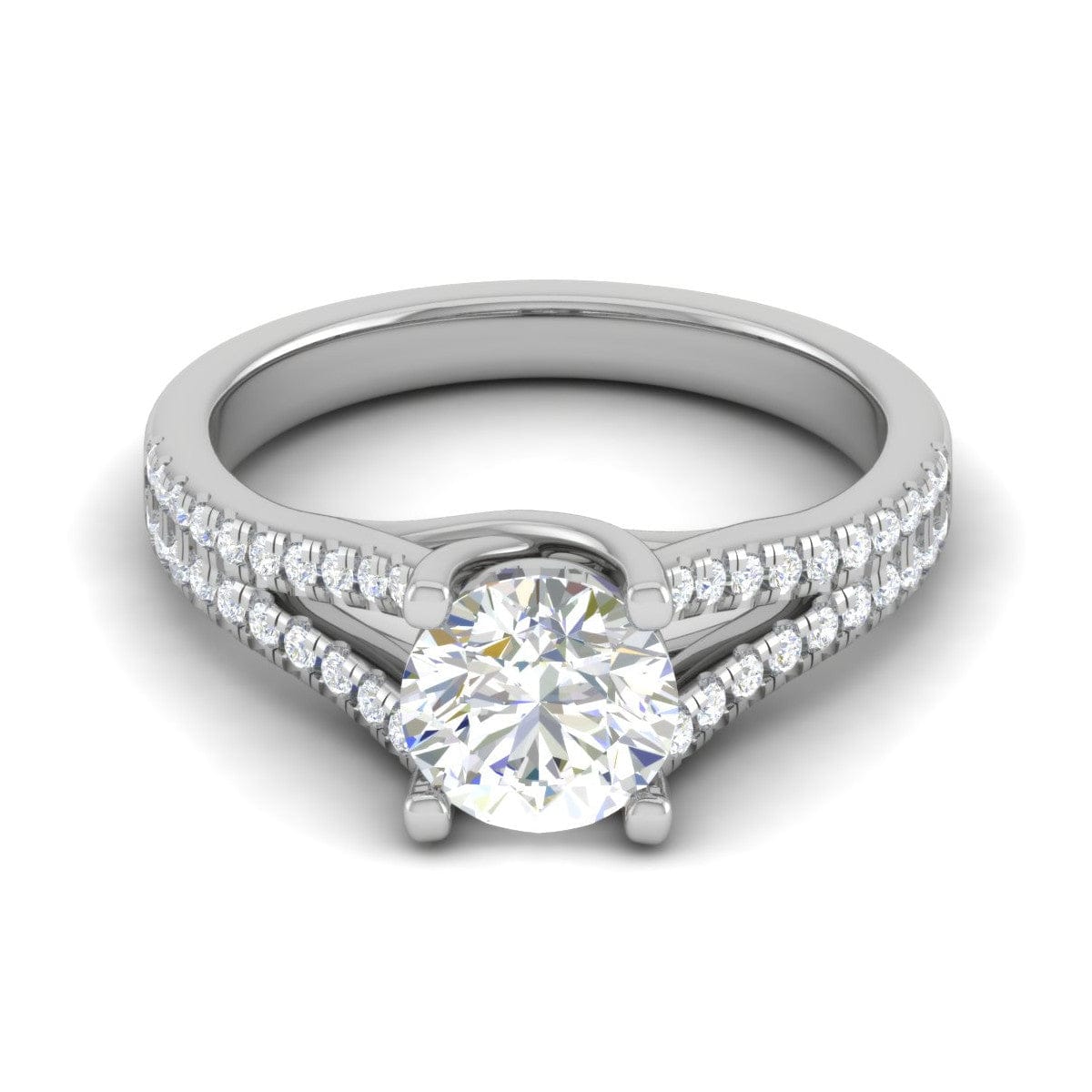 Jewelove™ J VS / Women's Band only 0.30 cts Solitaire Platinum Diamond Split Shank Ring JL PT PR RD 100-A