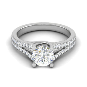 Jewelove™ J VS / Women's Band only 0.30 cts Solitaire Platinum Diamond Split Shank Ring JL PT PR RD 100-A