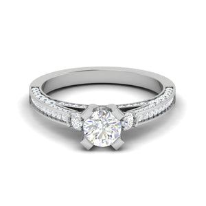 Jewelove™ J VS / Women's Band only 0.30 cts Solitaire Platinum Diamond Split Shank Ring JL PT PR RD 115