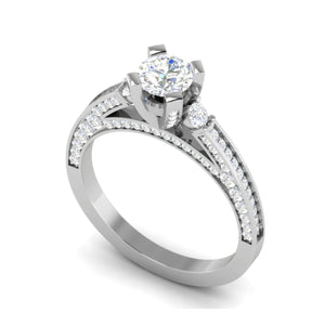 Jewelove™ J VS / Women's Band only 0.30 cts Solitaire Platinum Diamond Split Shank Ring JL PT PR RD 115