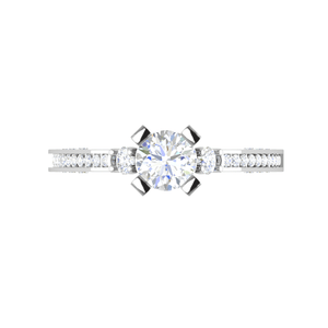 Jewelove™ J VS / Women's Band only 0.30 cts Solitaire Platinum Diamond Split Shank Ring JL PT PR RD 115