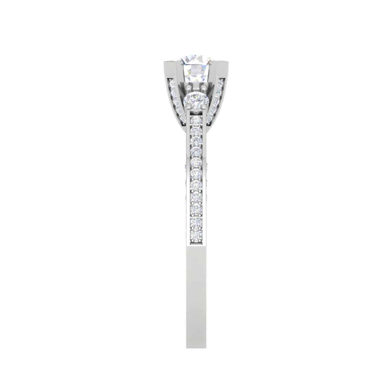 Jewelove™ J VS / Women's Band only 0.30 cts Solitaire Platinum Diamond Split Shank Ring JL PT PR RD 115