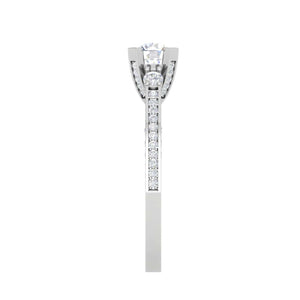 Jewelove™ J VS / Women's Band only 0.30 cts Solitaire Platinum Diamond Split Shank Ring JL PT PR RD 115