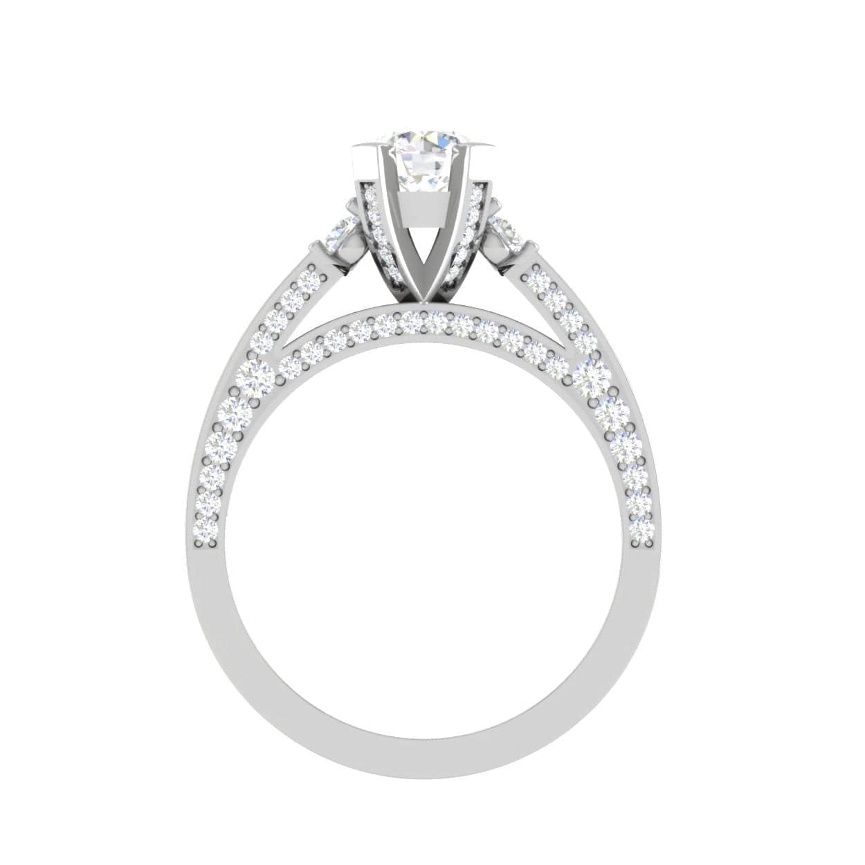 Jewelove™ J VS / Women's Band only 0.30 cts Solitaire Platinum Diamond Split Shank Ring JL PT PR RD 115