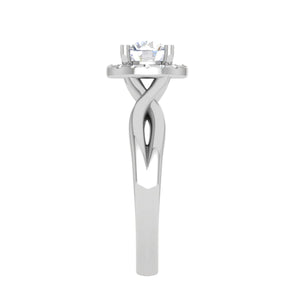 Jewelove™ Rings J VS / Women's Band only 0.30 cts. Solitaire Platinum Halo Diamond Engagement Ring JL PT WB6003E