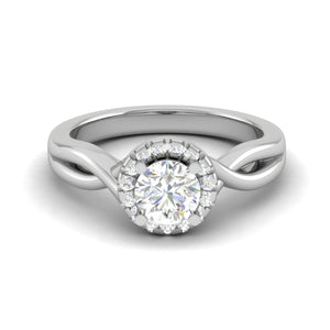 Jewelove™ Rings J VS / Women's Band only 0.30 cts. Solitaire Platinum Halo Diamond Engagement Ring JL PT WB6003E