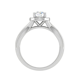 Jewelove™ Rings J VS / Women's Band only 0.30 cts. Solitaire Platinum Halo Diamond Engagement Ring JL PT WB6003E