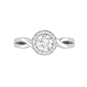 Jewelove™ Rings J VS / Women's Band only 0.30 cts. Solitaire Platinum Halo Diamond Engagement Ring JL PT WB6003E