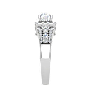 Jewelove™ Rings J VS / Women's Band only 0.30 cts. Solitaire Platinum Halo Diamond Split Shank Engagement Ring JL PT WB6016