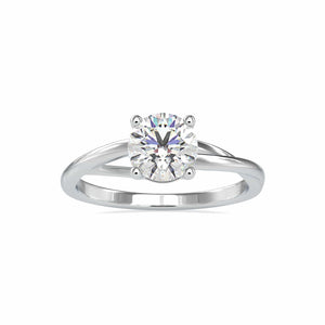 Jewelove™ Rings VS J / Women's Band only 0.30 cts. Solitaire Platinum Shank Engagement Ring JL PT 0199 - A