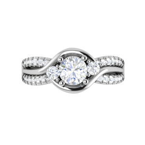 Jewelove™ Rings J VS / Women's Band only 0.30 cts. Solitaire Platinum Split Shank Diamond Engagement Ring JL PT WB6002E