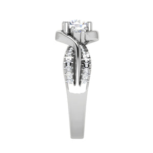 Jewelove™ Rings J VS / Women's Band only 0.30 cts. Solitaire Platinum Split Shank Diamond Engagement Ring JL PT WB6002E