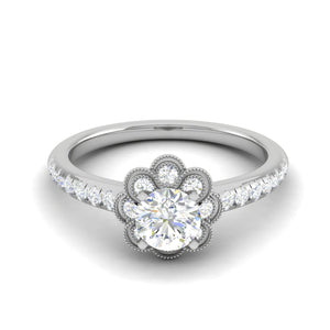 Jewelove™ Rings VS J / Women's Band only 0.30 cts Solitaire Shank Diamond Platinum Ring for Women JL PT RV RD 119