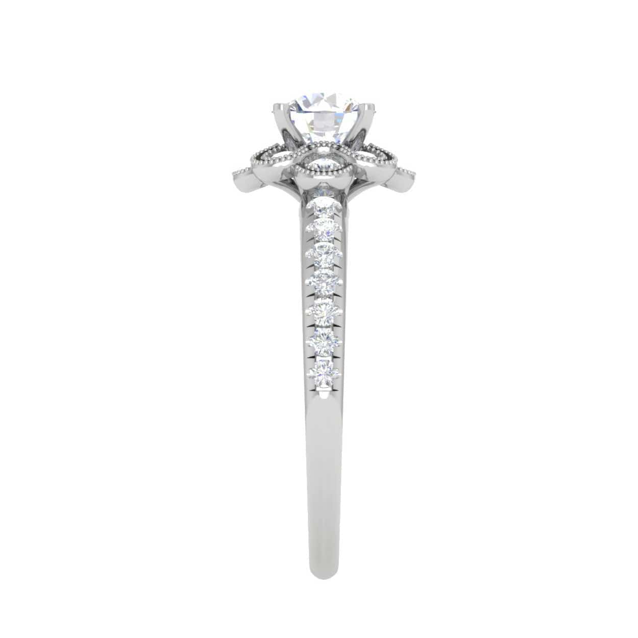 Jewelove™ Rings VS J / Women's Band only 0.30 cts Solitaire Shank Diamond Platinum Ring for Women JL PT RV RD 119