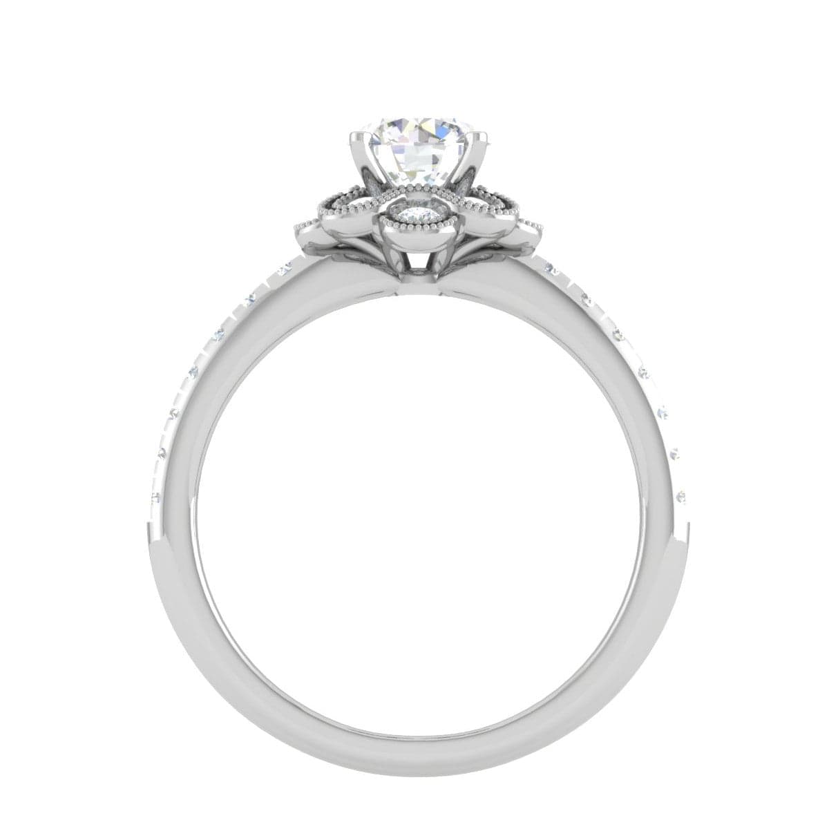 Jewelove™ Rings VS J / Women's Band only 0.30 cts Solitaire Shank Diamond Platinum Ring for Women JL PT RV RD 119