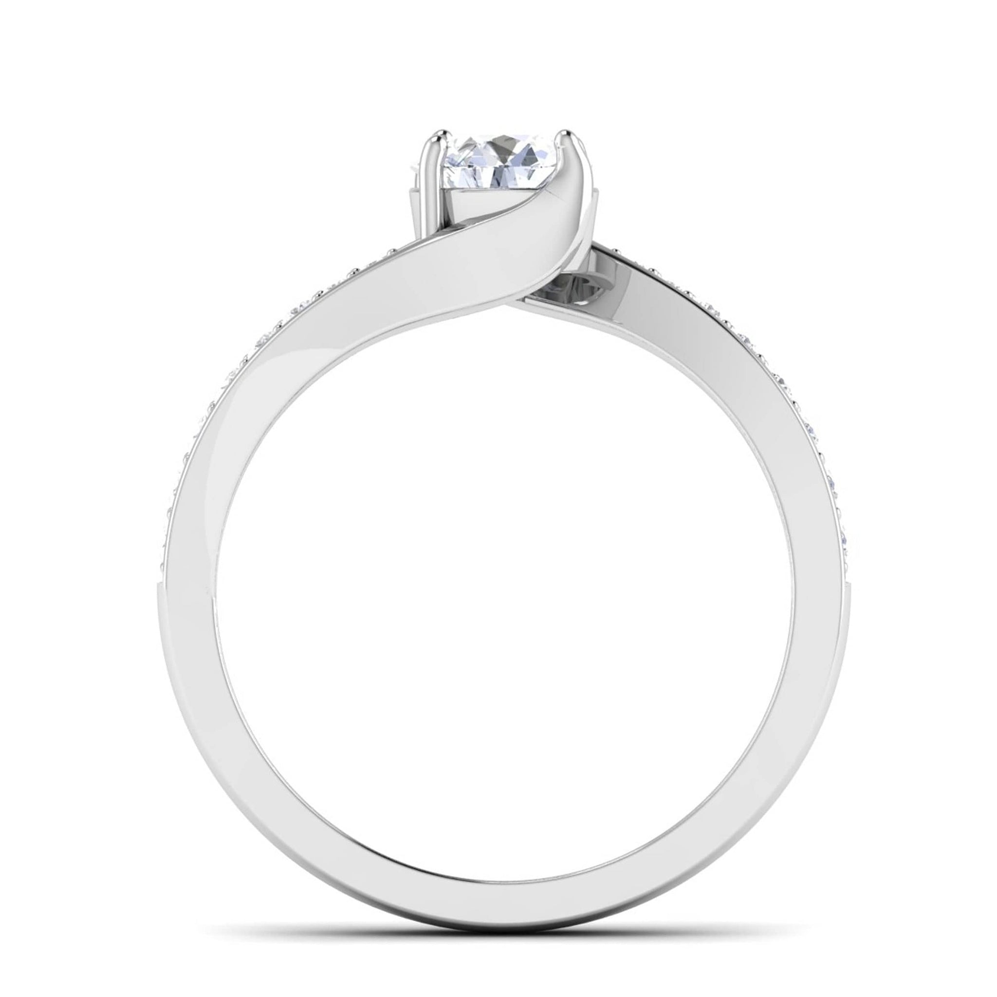 Jewelove™ Rings VS J / Women's Band only 0.30 cts Solitaire Shank Diamond Platinum Ring JL PT RP RD 176