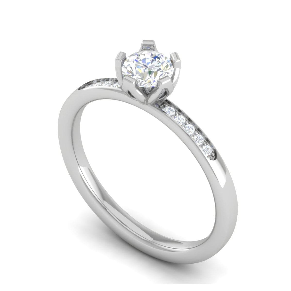 Jewelove™ Rings VS J / Women's Band only 0.30 cts Solitaire Shank Diamond Platinum Ring JL PT RP RD 191