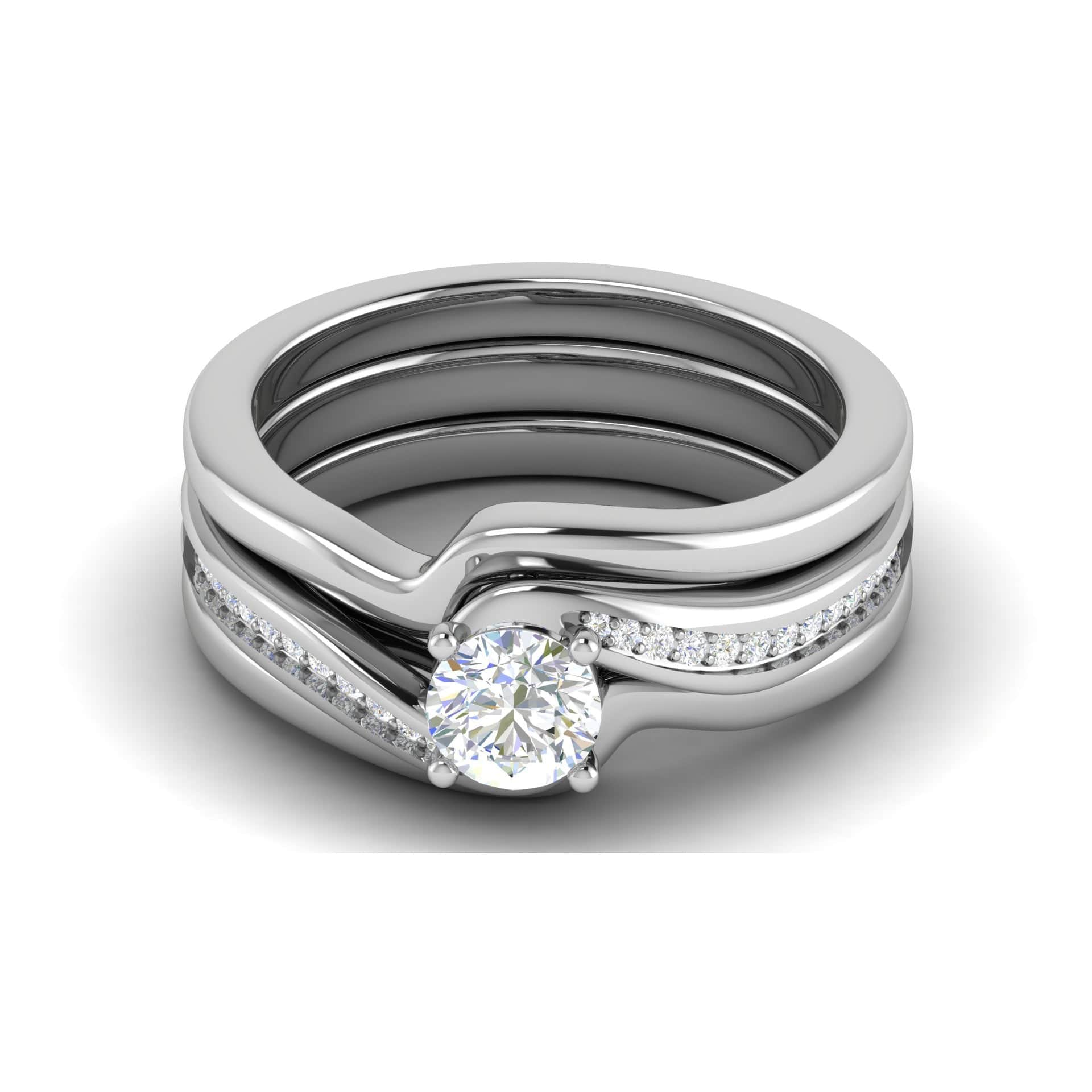 Jewelove™ Rings VS J / Women's Band only 0.30 cts Solitaire Shank Diamond Platinum Ring JL PT RP RD 222