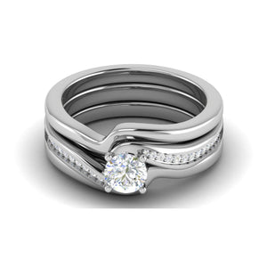 Jewelove™ Rings VS J / Women's Band only 0.30 cts Solitaire Shank Diamond Platinum Ring JL PT RP RD 222