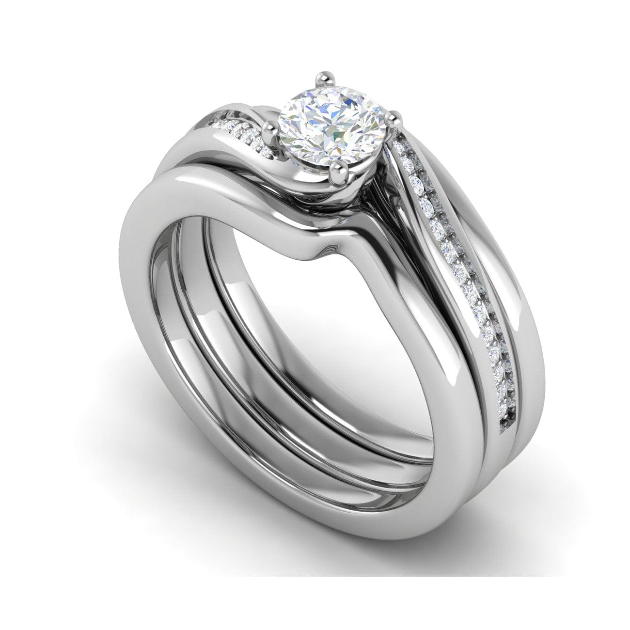 Jewelove™ Rings VS J / Women's Band only 0.30 cts Solitaire Shank Diamond Platinum Ring JL PT RP RD 222