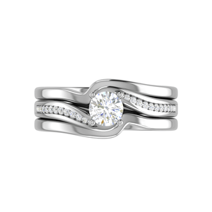 Jewelove™ Rings VS J / Women's Band only 0.30 cts Solitaire Shank Diamond Platinum Ring JL PT RP RD 222