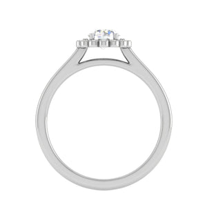 Jewelove™ Rings VS J / Women's Band only 0.30 cts Solitaire Single Halo Diamond Platinum Ring for Women JL PT RV RD 133