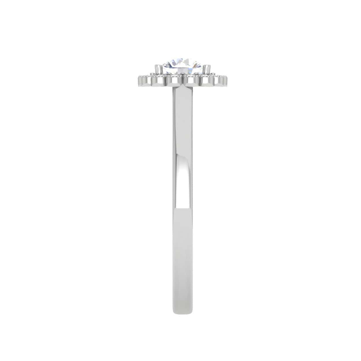 Jewelove™ Rings VS J / Women's Band only 0.30 cts Solitaire Single Halo Diamond Platinum Ring for Women JL PT RV RD 133