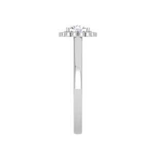 Jewelove™ Rings VS J / Women's Band only 0.30 cts Solitaire Single Halo Diamond Platinum Ring for Women JL PT RV RD 133