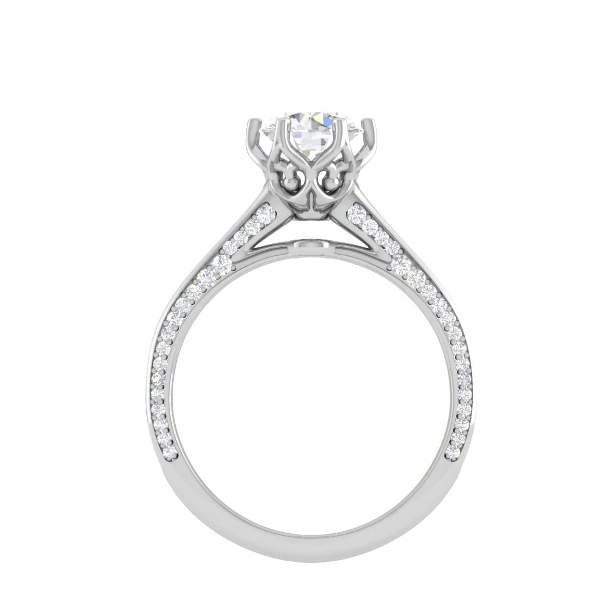 Jewelove™ Rings VS J / Women's Band only 0.30 cts Solitaire Split Diamond Shank Platinum Ring for Women JL PT RV RD 109