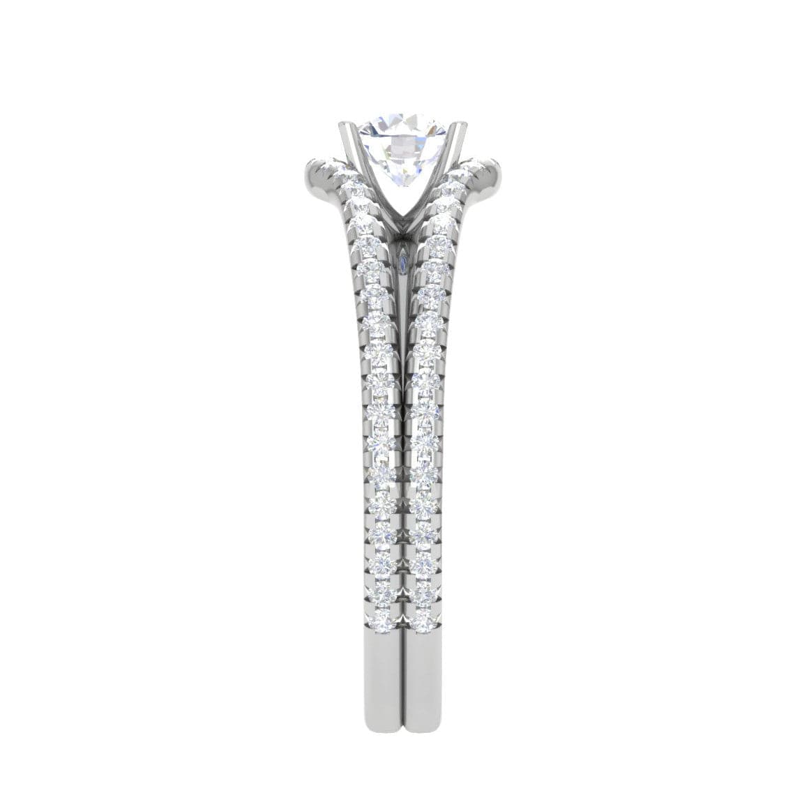 Jewelove™ Rings VS J / Women's Band only 0.30 cts Solitaire Split Shank Diamond Platinum Ring JL PT RP RD 188