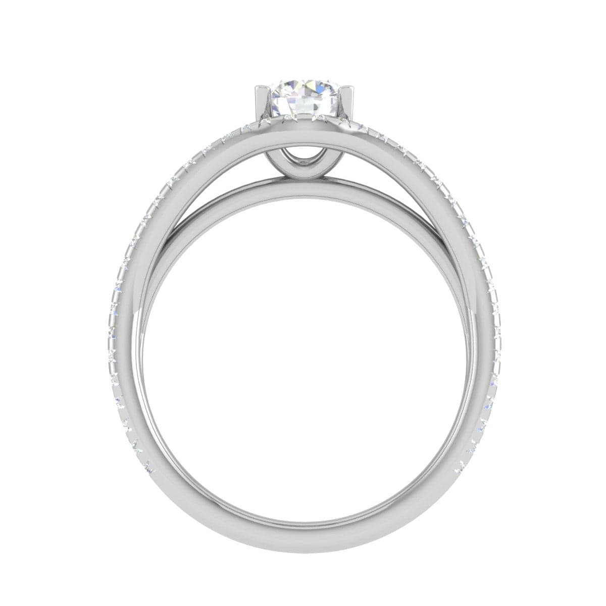 Jewelove™ Rings VS J / Women's Band only 0.30 cts Solitaire Split Shank Diamond Platinum Ring JL PT RP RD 188