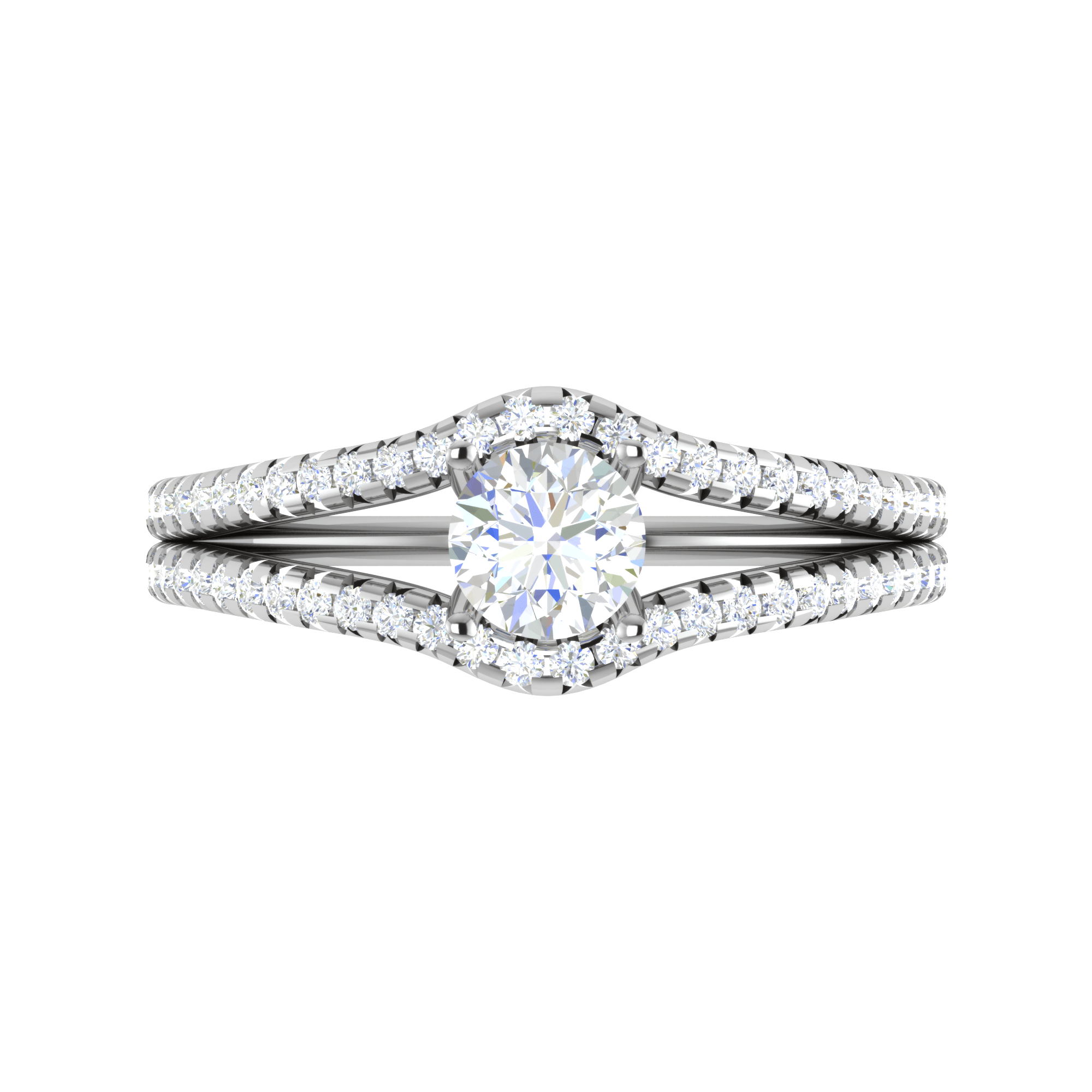 Jewelove™ Rings VS J / Women's Band only 0.30 cts Solitaire Split Shank Diamond Platinum Ring JL PT RP RD 188