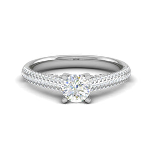 Jewelove™ Rings VS J / Women's Band only 0.30 cts Solitaire Split Shank Diamond Platinum Ring JL PT RP RD 189