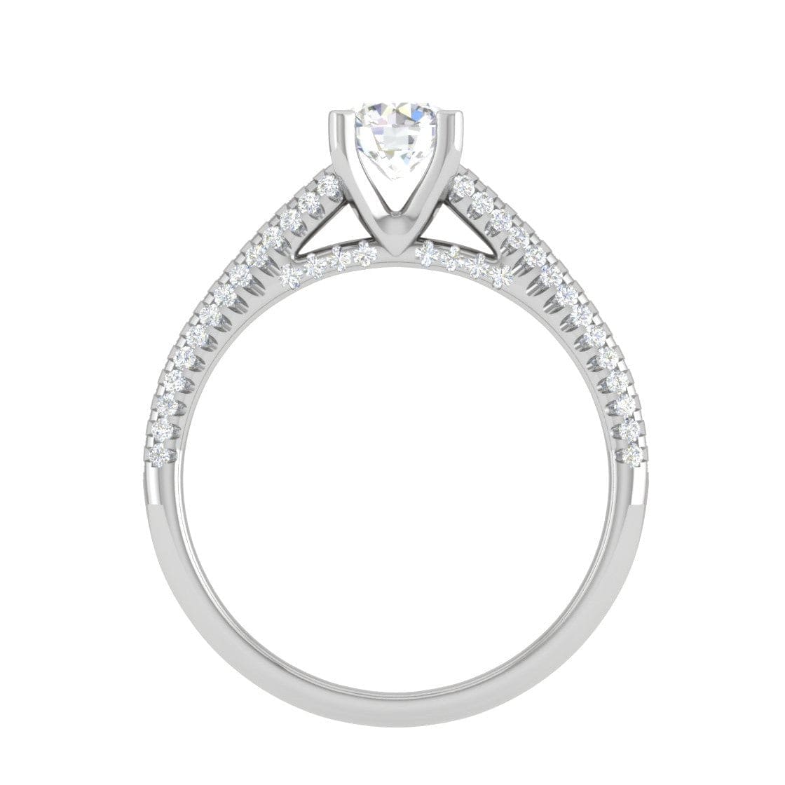 Jewelove™ Rings VS J / Women's Band only 0.30 cts Solitaire Split Shank Diamond Platinum Ring JL PT RP RD 189