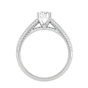 Jewelove™ Rings VS J / Women's Band only 0.30 cts Solitaire Split Shank Diamond Platinum Ring JL PT RP RD 189