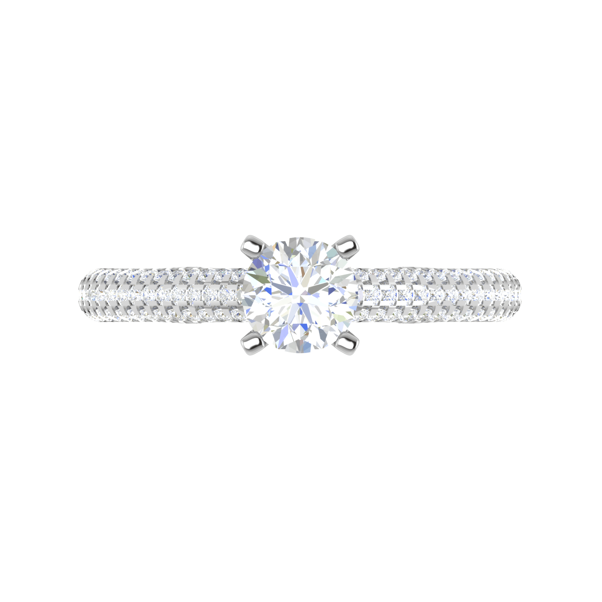 Jewelove™ Rings VS J / Women's Band only 0.30 cts Solitaire Split Shank Diamond Platinum Ring JL PT RP RD 189