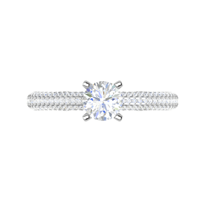 Jewelove™ Rings VS J / Women's Band only 0.30 cts Solitaire Split Shank Diamond Platinum Ring JL PT RP RD 189