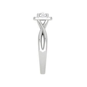 Jewelove™ Rings J VS / Women's Band only 0.30 cts. Solitaire Square Halo Diamond Twisted Shank Platinum Ring JL PT JRW1332MM